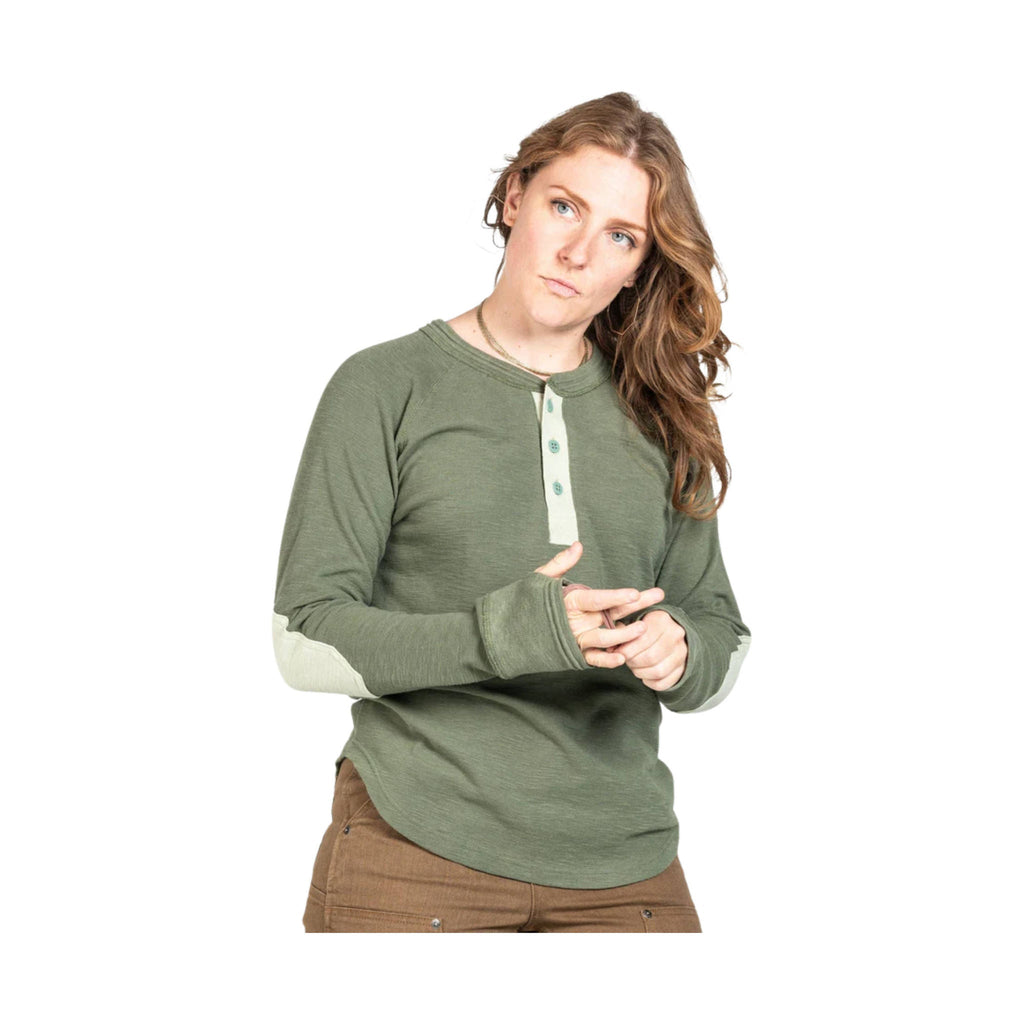 Dovetail Women's Rugged Thermal Henley - Moss - Lenny's Shoe & Apparel