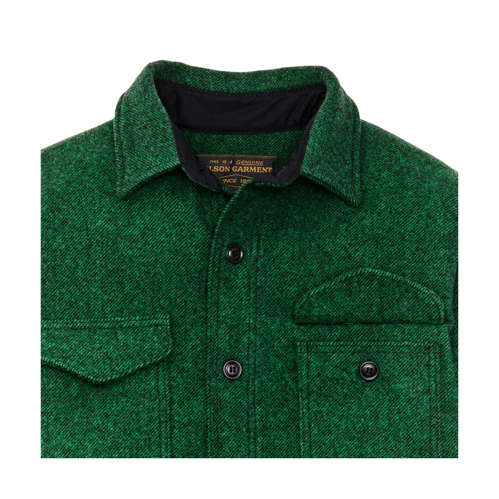 Filson Men's Macinaw Wool Jac - Shirt - Kelly Green/Black Twill - Lenny's Shoe & Apparel