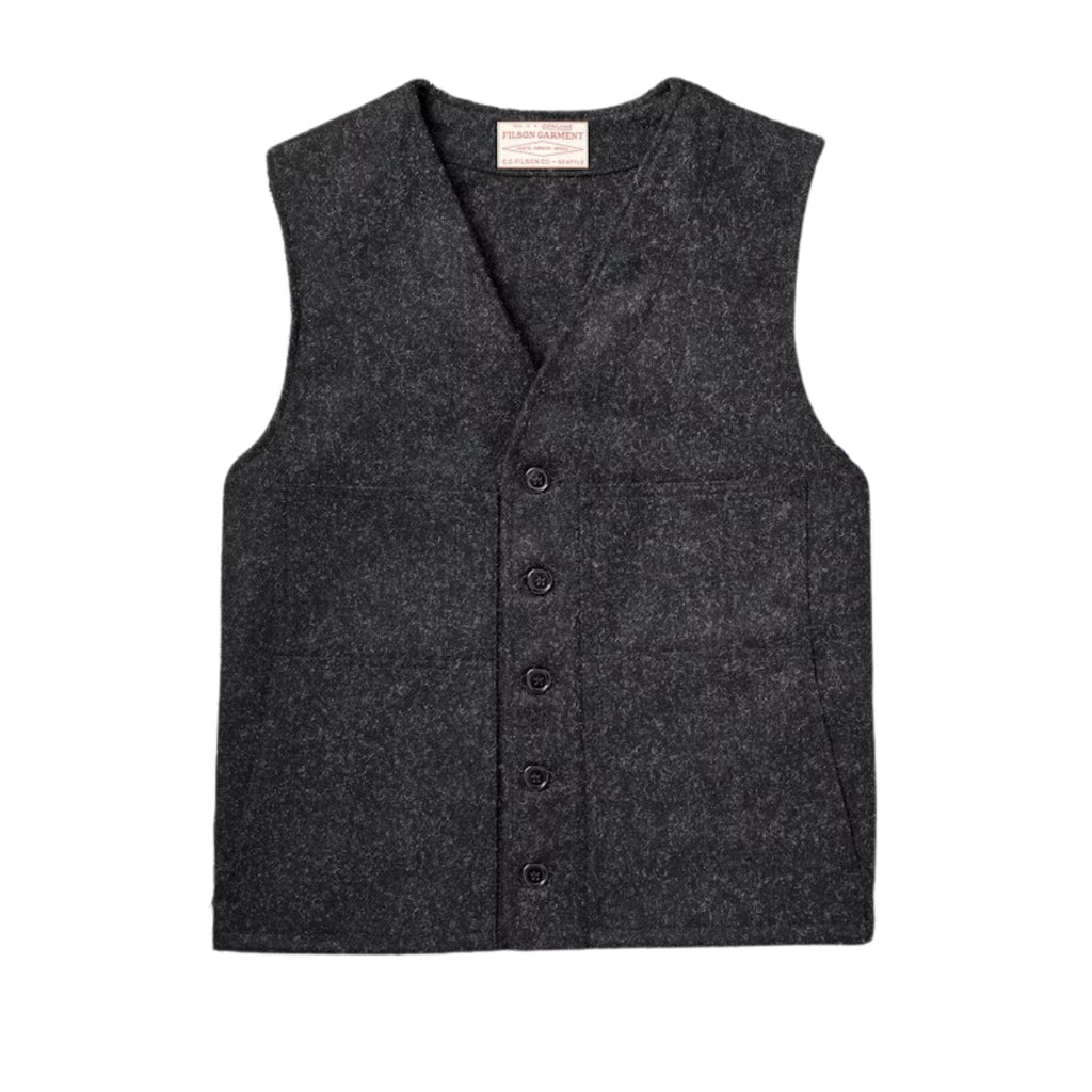 Filson Men's Mackinaw Wool Vest - Charcoal - Lenny's Shoe & Apparel