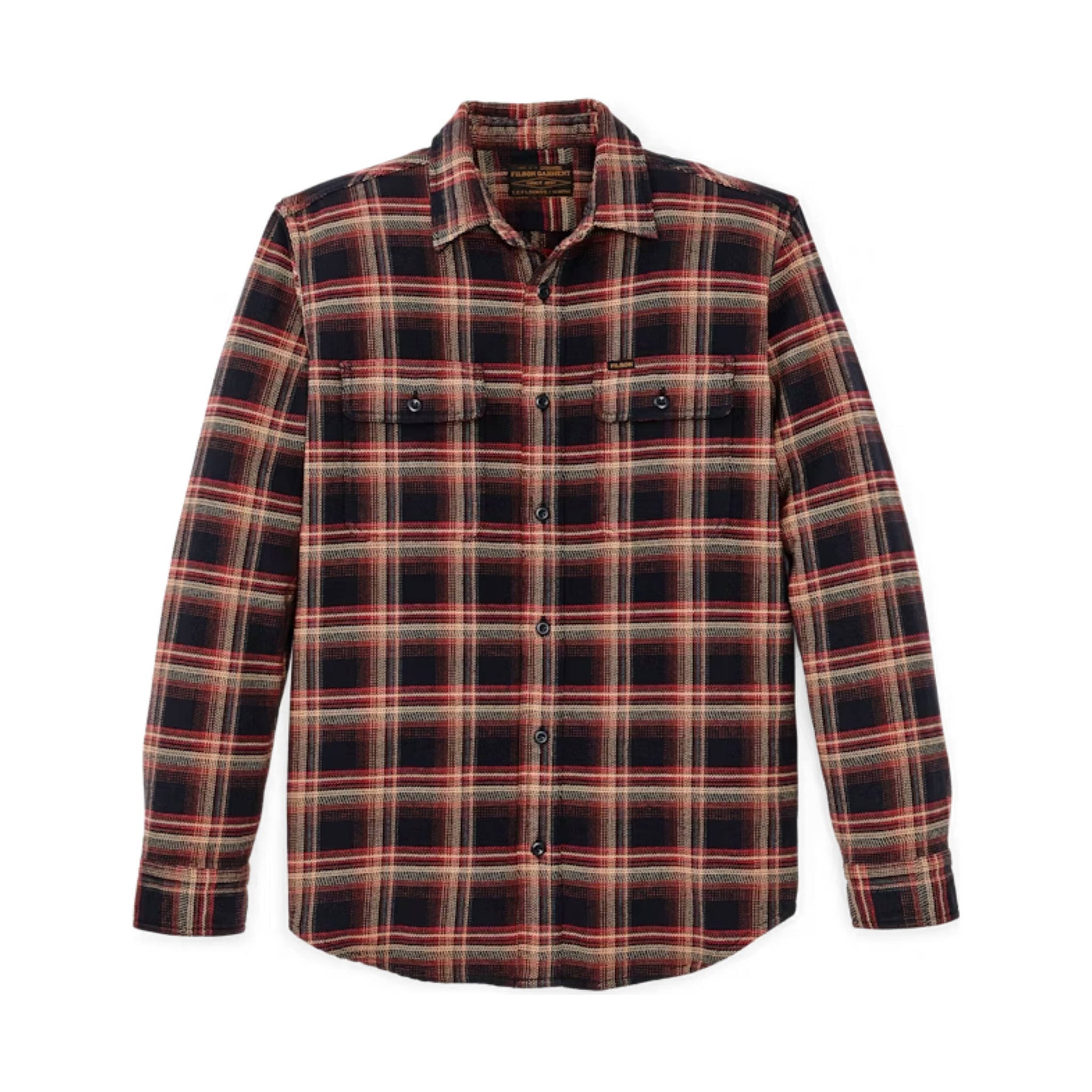 Filson Men's Vintage Flannel Work Shirt - Black Rust Multi Plaid ...