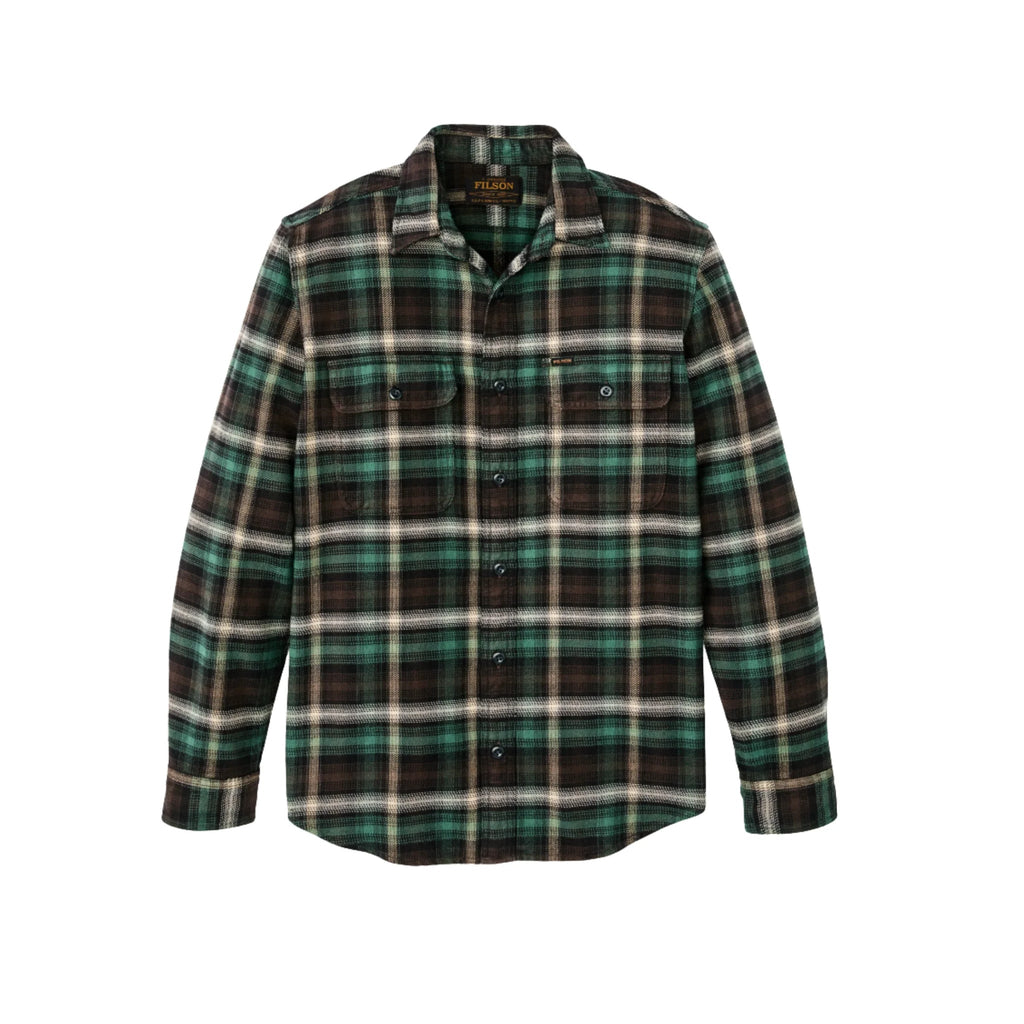 Filson Men's Vintage Flannel Work Shirt - Brown/ Cream/ Multi Plaid - Lenny's Shoe & Apparel