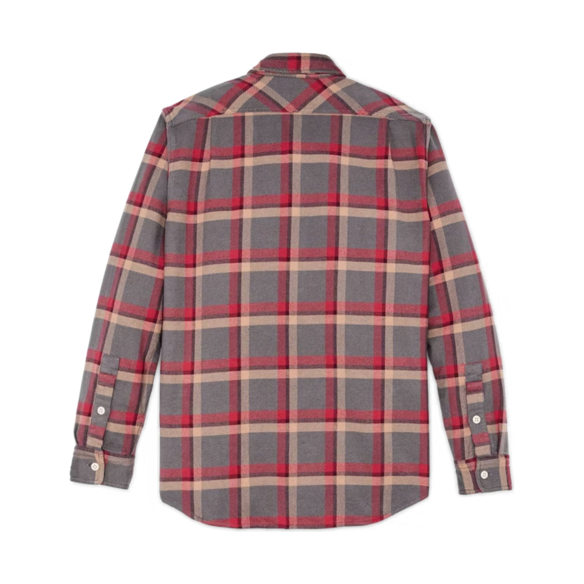 Filson Men's Vintage Flannel Work Shirt Gray Red Multi Plaid