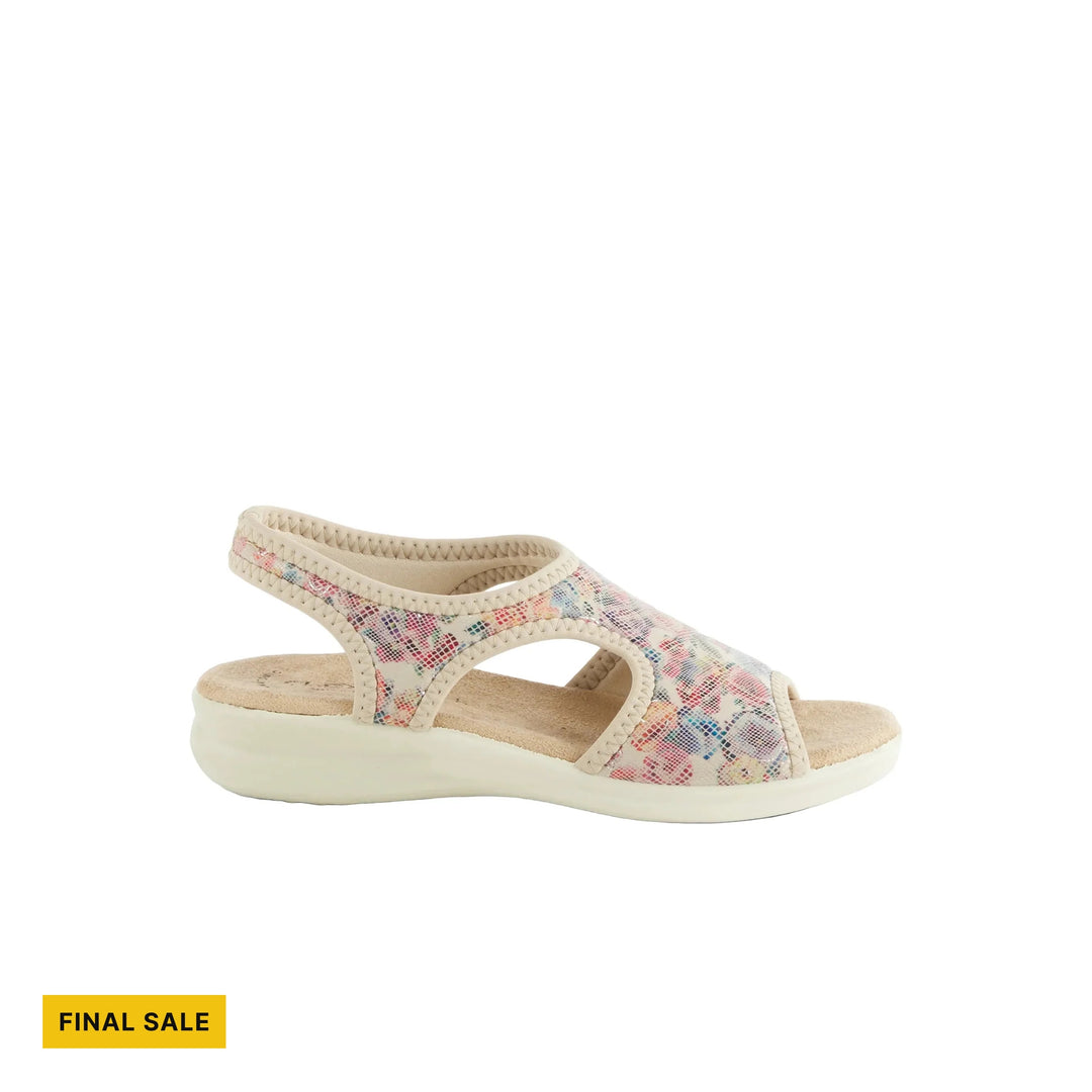 Flexus Women's Nyaman Floral Sandal - Beige Multi - FINAL SALE - Lenny's Shoe & Apparel