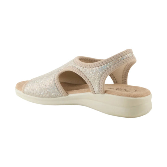 Flexus Women's Nyaman Pindott Sandal - Gold - Lenny's Shoe & Apparel