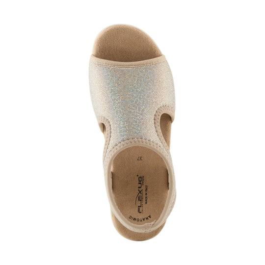 Flexus Women's Nyaman Pindott Sandal - Gold - Lenny's Shoe & Apparel