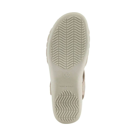 Beige shoe sole with wavy tread pattern, size 37, and "MADE IN ITALY" marking