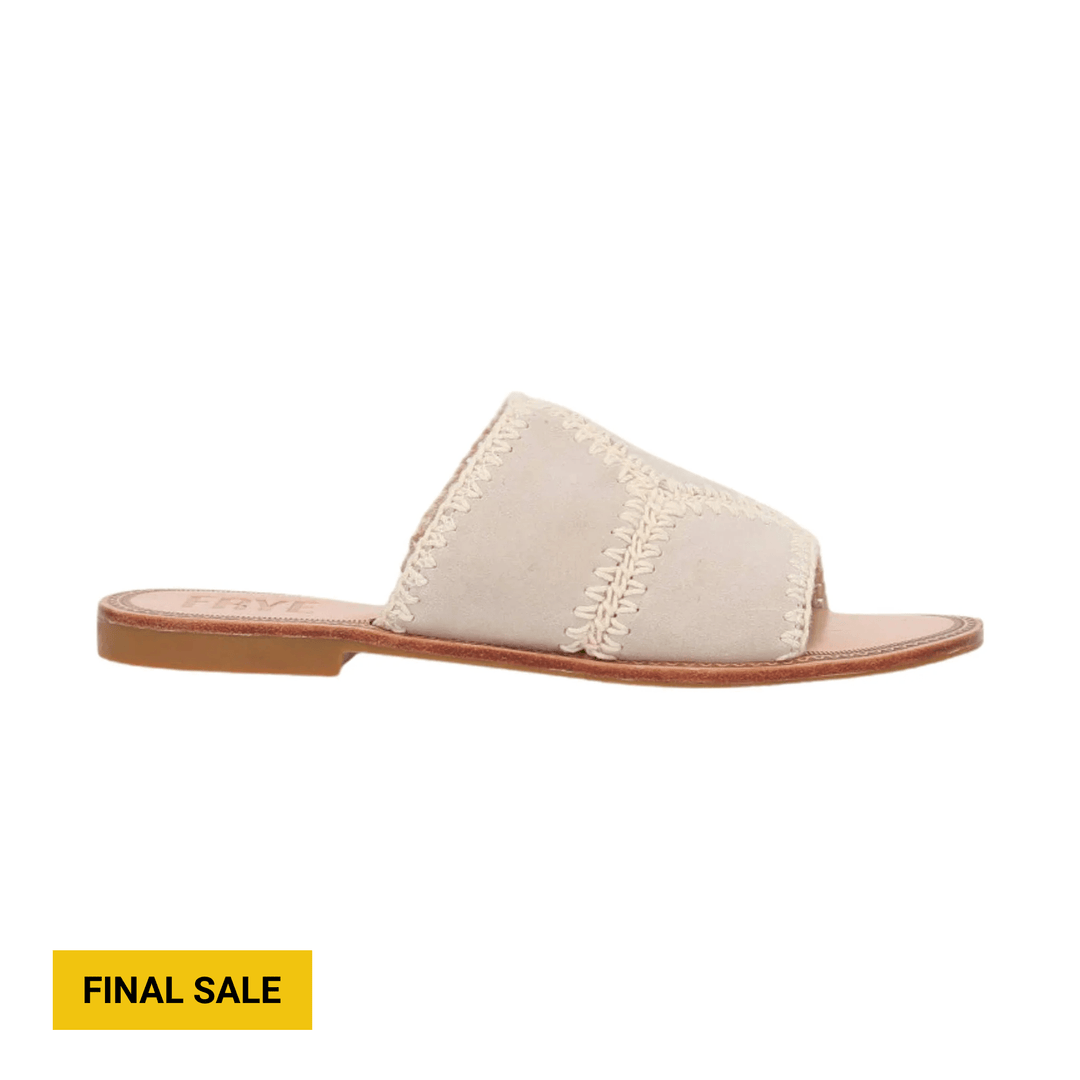 Frye Women's Ava Crochet Slide - Ivory - Lenny's Shoe & Apparel