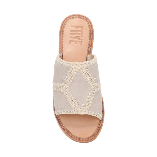 Frye Women's Ava Crochet Slide - Ivory FINAL SALE - Lenny's Shoe & Apparel