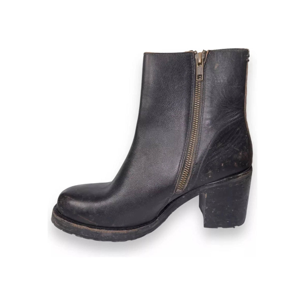 Frye Women's Karen Inside Zip Boot - Black Distressed - Lenny's Shoe & Apparel