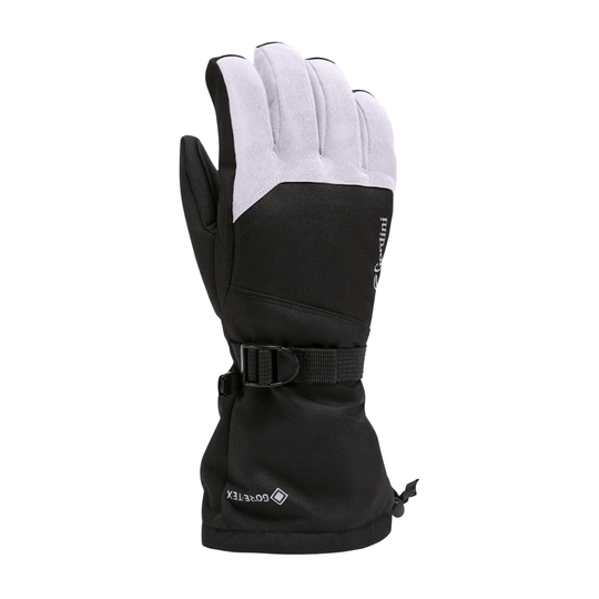 Black and light gray insulated glove with wrist strap and GORE-TEX logo