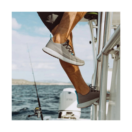 Grundens Men's CrossCurrent Boat Shoes - Steel Grey - Lenny's Shoe & Apparel