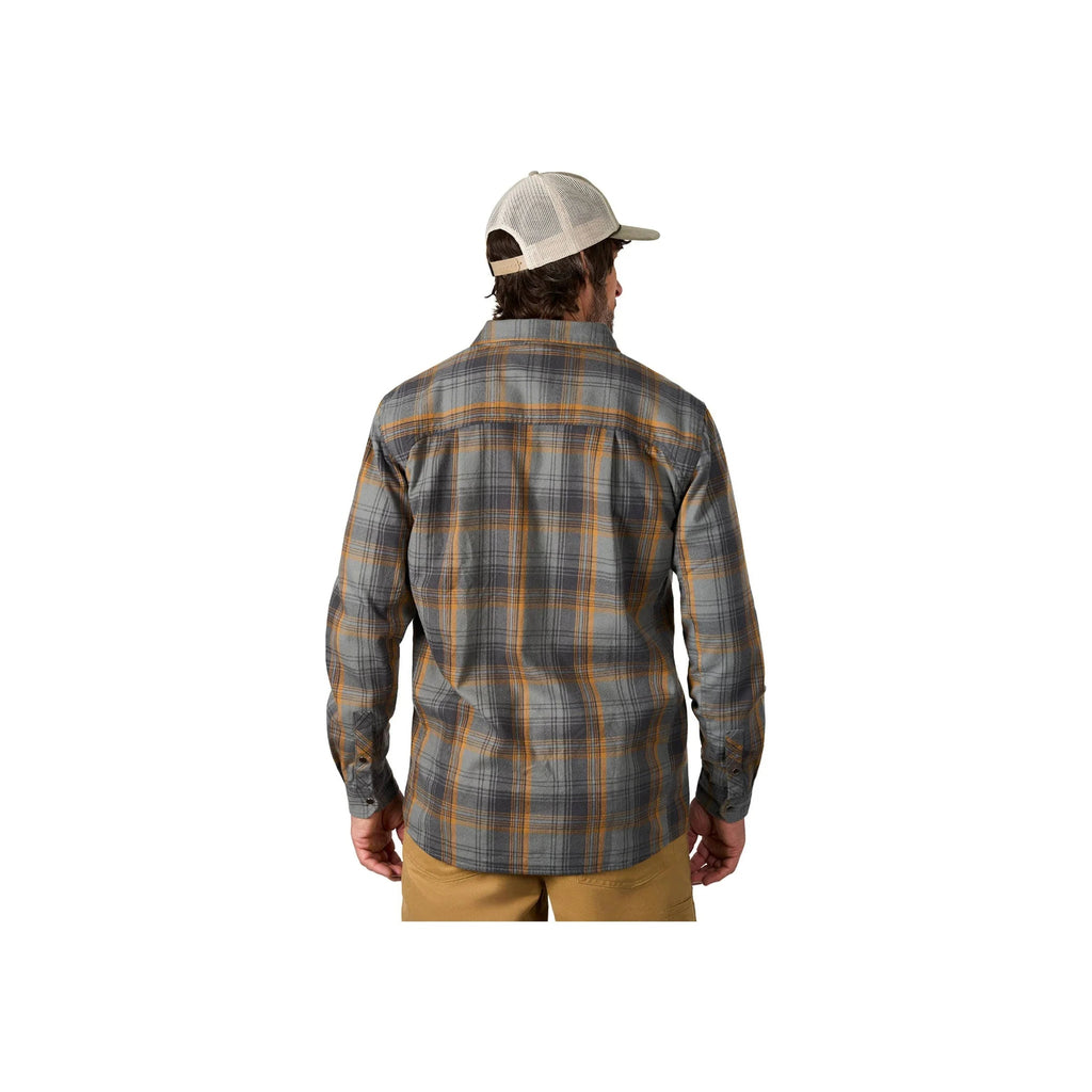 Grundens Men's Dispatch Flannel Shirt - Smoke Plaid - Lenny's Shoe & Apparel