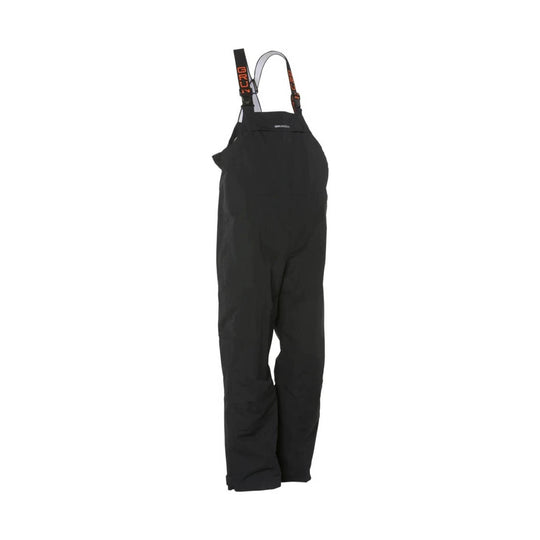 Black waterproof bib overalls with suspenders
