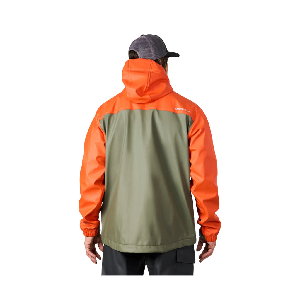 Grundens Men's Neptune Thermo Rain Jacket - Orange/Olive - Lenny's Shoe & Apparel