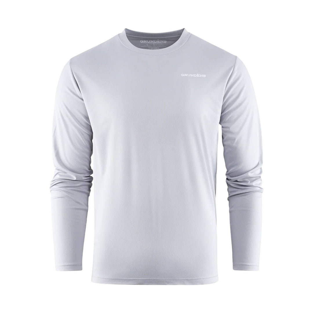 Grundens Men's Striped Bass Long Sleeve Tech Tee - Steel Grey - Lenny's Shoe & Apparel