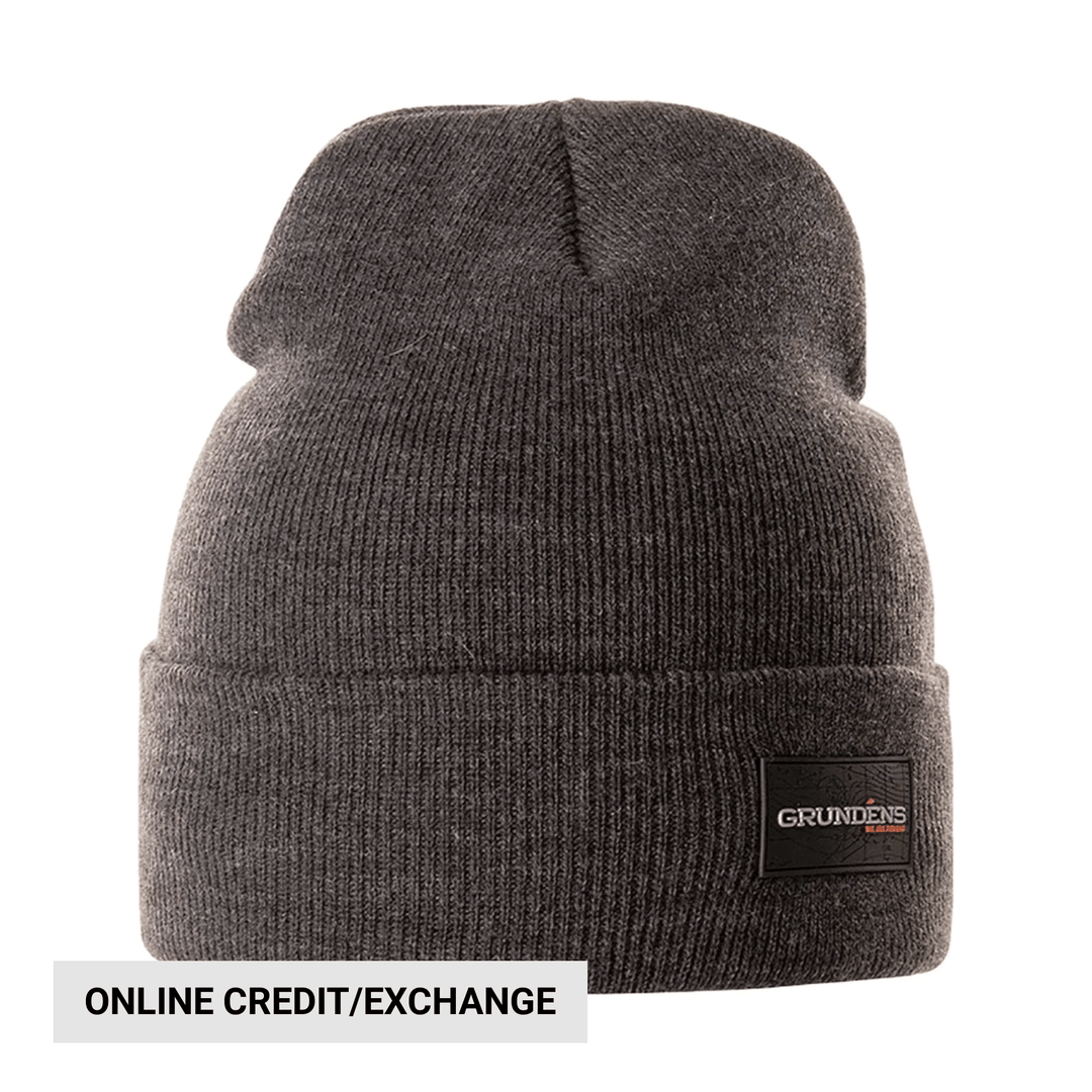 Grundens Watchhouse Beanie Logo - Black Heather - Lenny's Shoe & Apparel