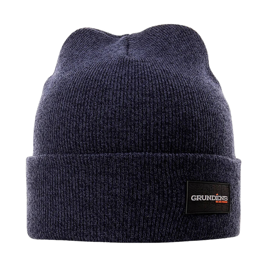 Grundens Watchhouse Beanie Logo - Heather Navy - Lenny's Shoe & Apparel