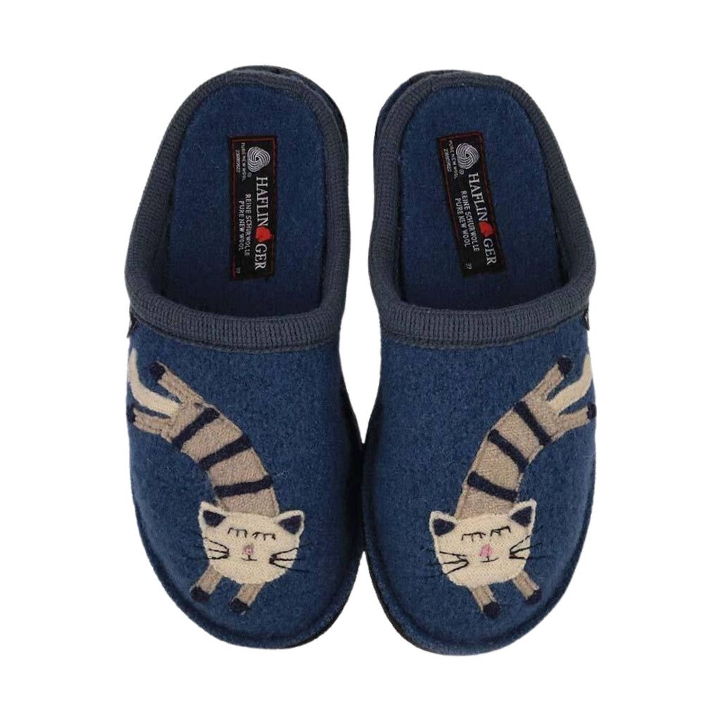 Haflinger Katze Slippers - Blue - Lenny's Shoe & Apparel