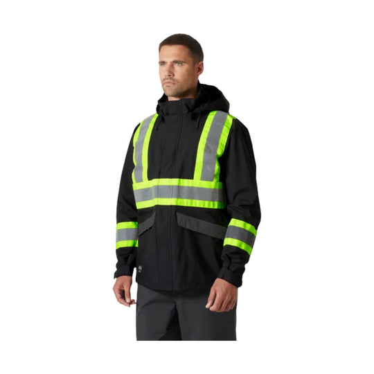 Helly Hansen Men's Alta Hi Vis Waterproof Shell CSA Jacket - Ebony - Lenny's Shoe & Apparel