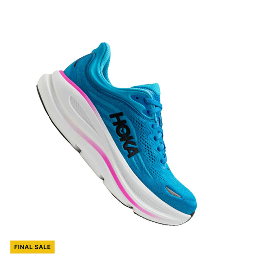 HOKA Women's Bondi 9 Running Shoes - Skyward Blue/Neon Fuchsia - FINAL SALE - Lenny's Shoe & Apparel