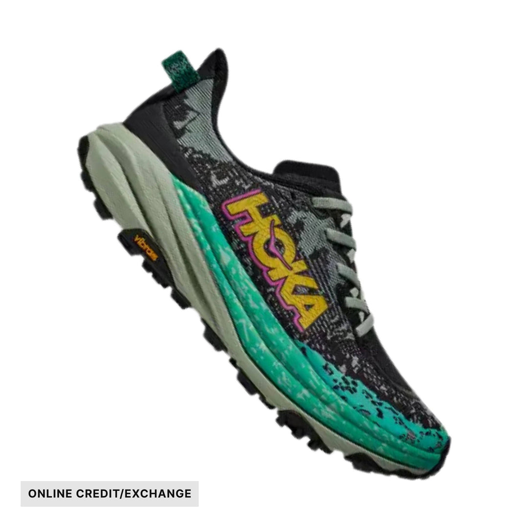 HOKA Women's Speedgoat 6 Trail Running Shoes - Black/ Aloe Vera - ONLINE CREDIT/EXCHANGE - Lenny's Shoe & Apparel