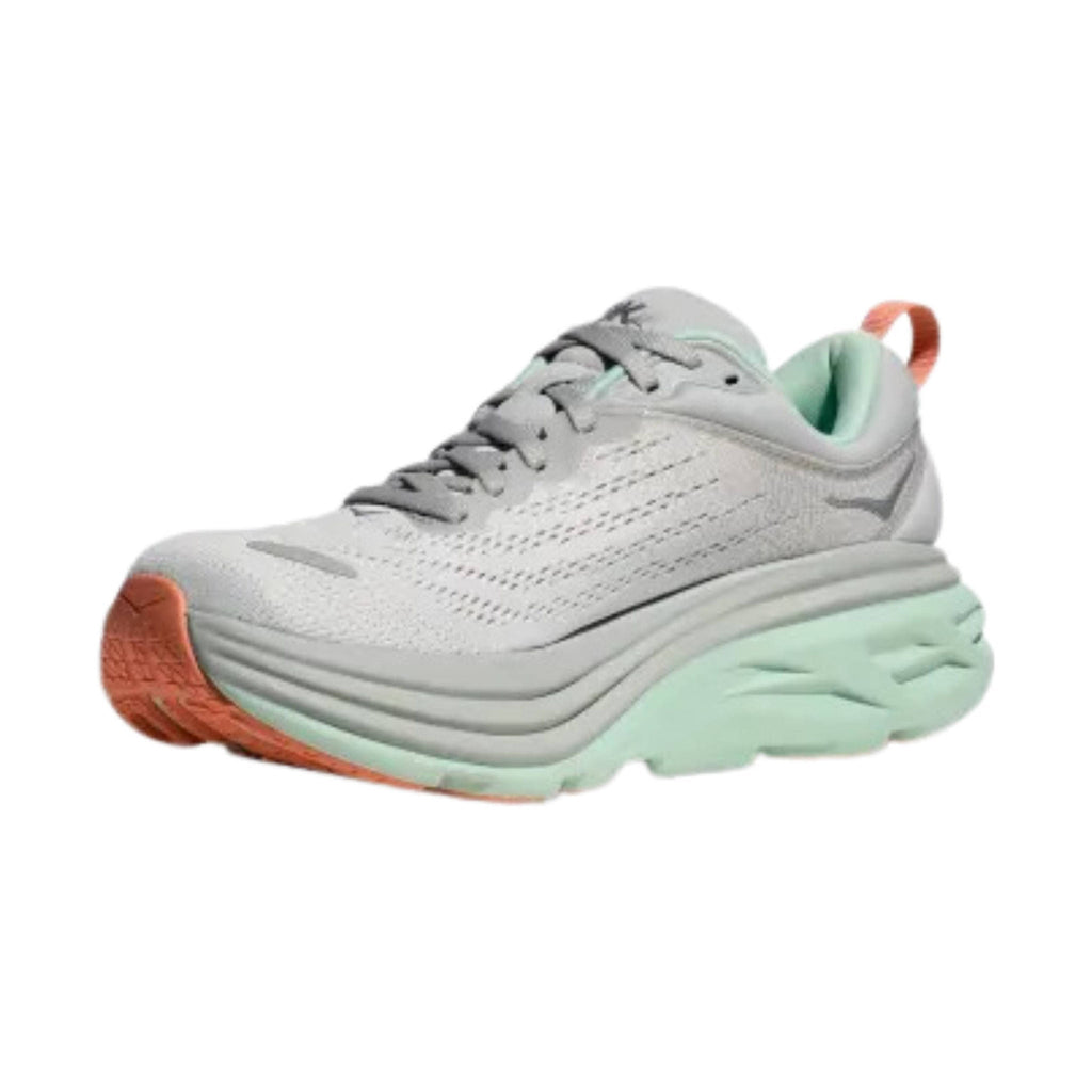 HOKA Women's Bondi 8 - Stardust/ Aqua Breeze - Lenny's Shoe & Apparel