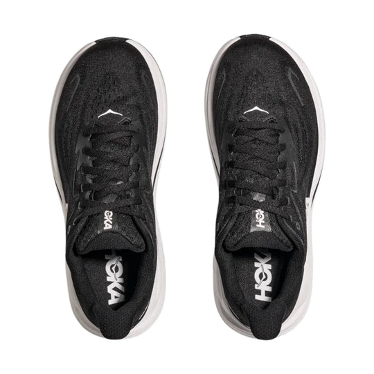 HOKA Women's Clifton 10 Everyday Running Shoes - Black/White - Lenny's Shoe & Apparel
