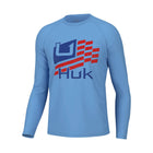 Huk Men's Stripes Pursuit Performance Crew - Marolina Blue - Lenny's Shoe & Apparel