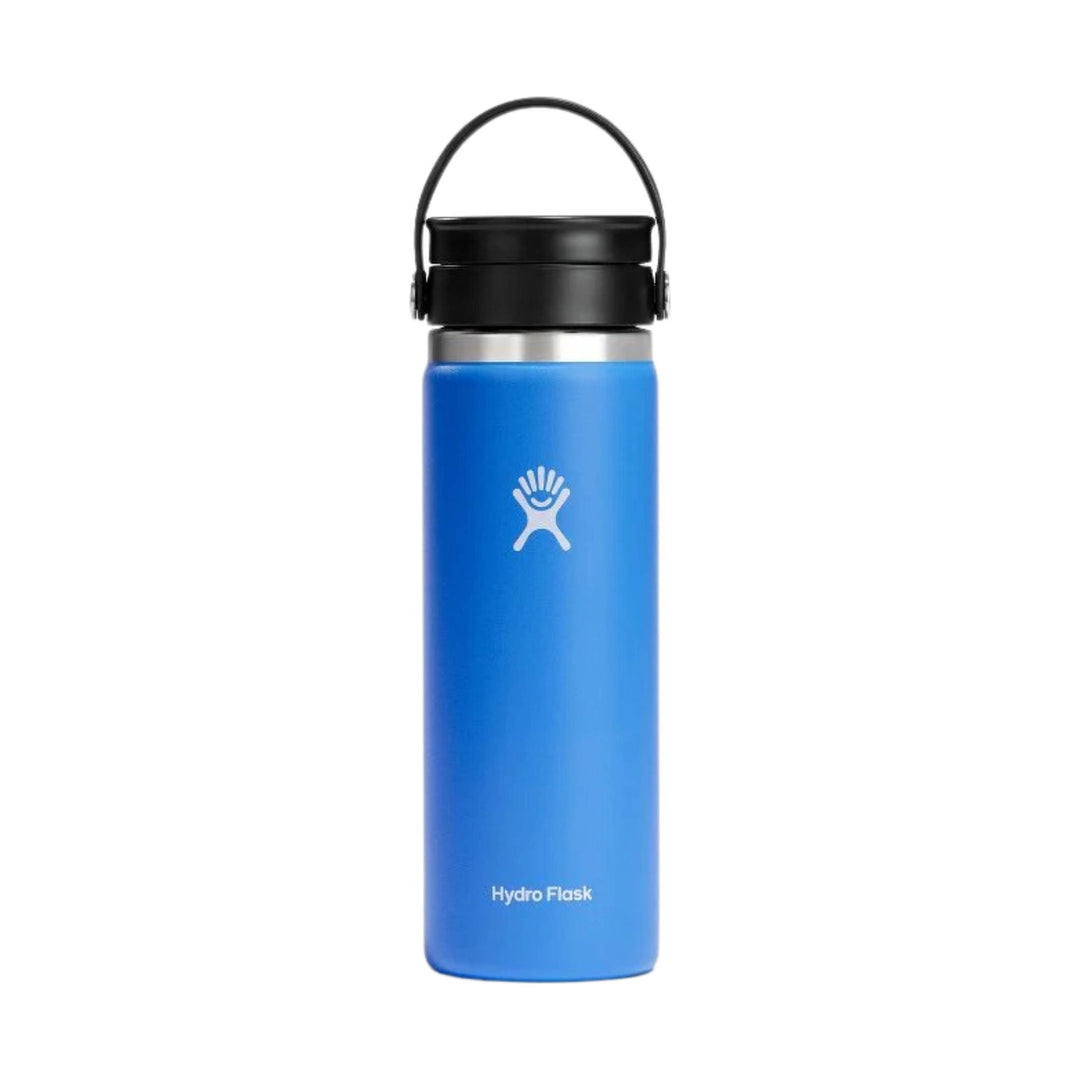 Blue insulated bottle with black Flex Sip lid and carry handle