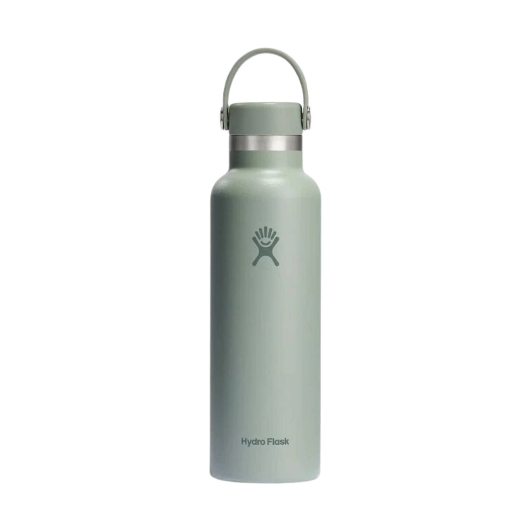 Mint green insulated water bottle with loop cap and Hydro Flask logo