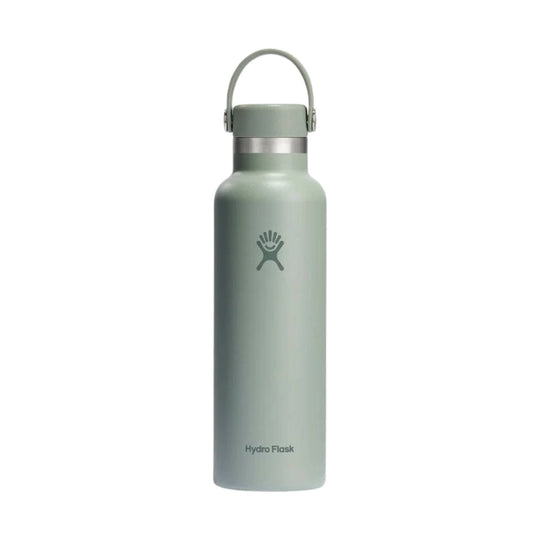 Mint green insulated water bottle with loop cap and Hydro Flask logo