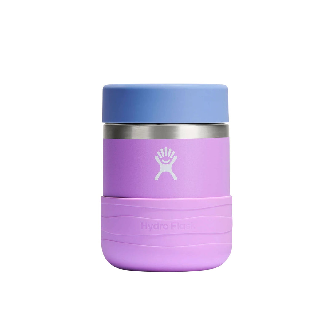 Insulated food jar with a white lid