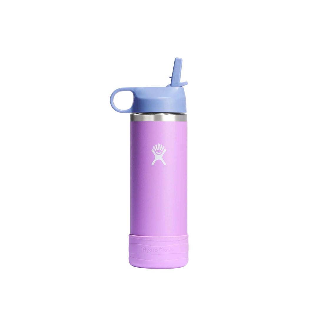 Lavender insulated water bottle with a light blue straw lid