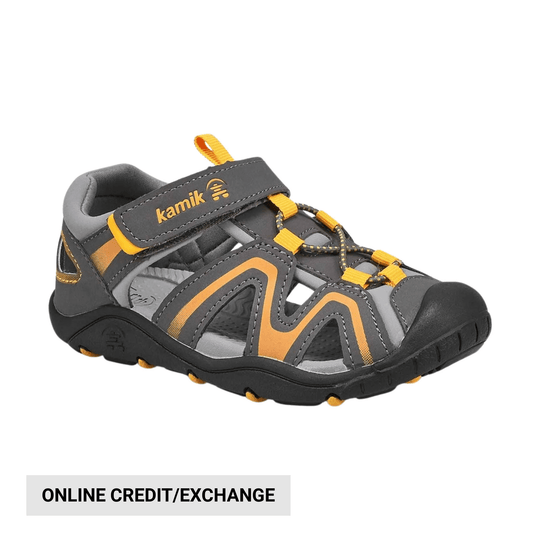 Kamik Kids' Kick Sandals - Grey/Orange - Lenny's Shoe & Apparel