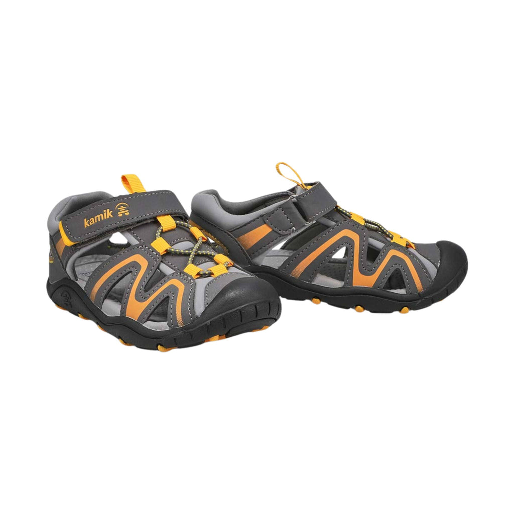 Kamik Kids' Kick Sandals - Grey/Orange - ONLINE STORE CREDIT/EXCHANGE ONLY - Lenny's Shoe & Apparel