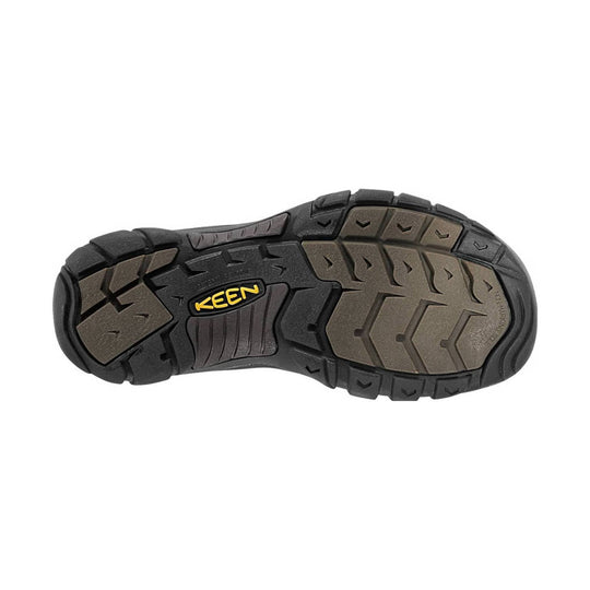 Close-up of a shoe sole with 'Keen' branding on a white background