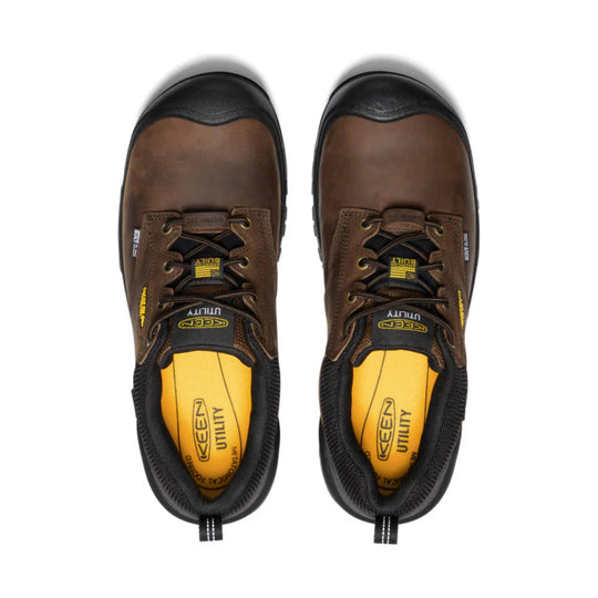 KEEN Utility Men's Independence Oxford Waterproof Carbon Fiber Toe Work Shoes - Dark Earth/Black - Lenny's Shoe & Apparel