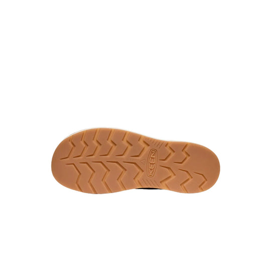 Tan gum outsole with deep zigzag tread and KEEN logo at center