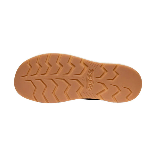 Tan boot outsole with zigzag tread and KEEN logo
