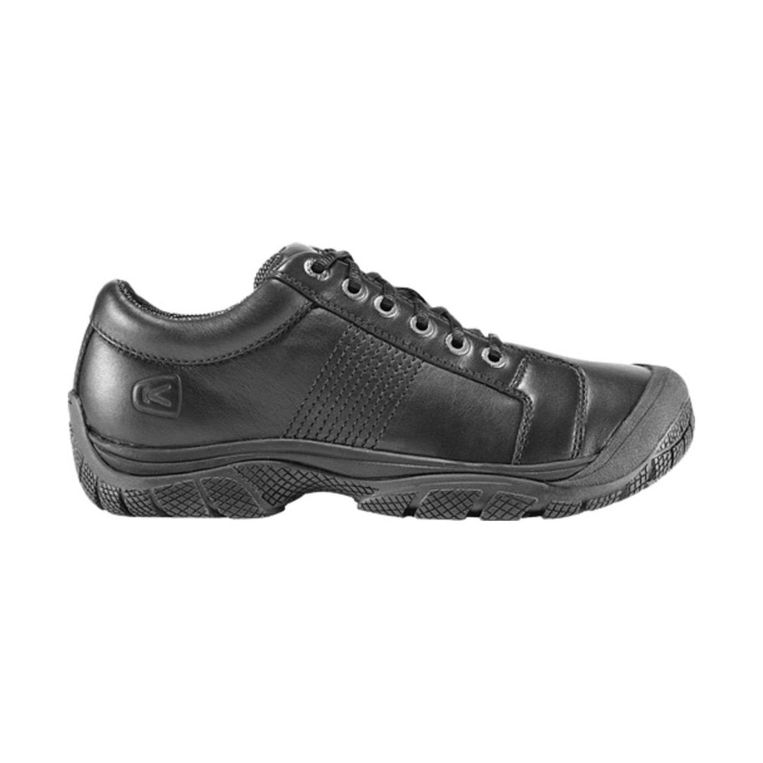 black work shoe with on a white background