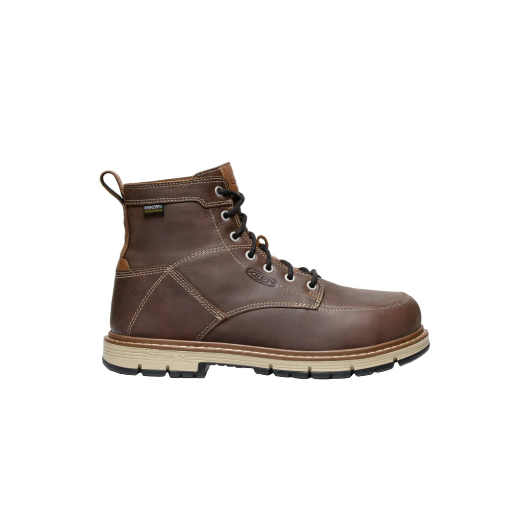 KEEN Utility Men's San Jose 6 Inch Waterproof 90 Degree Heel Aluminum Toe Work Boot - Bison/Black - Lenny's Shoe & Apparel