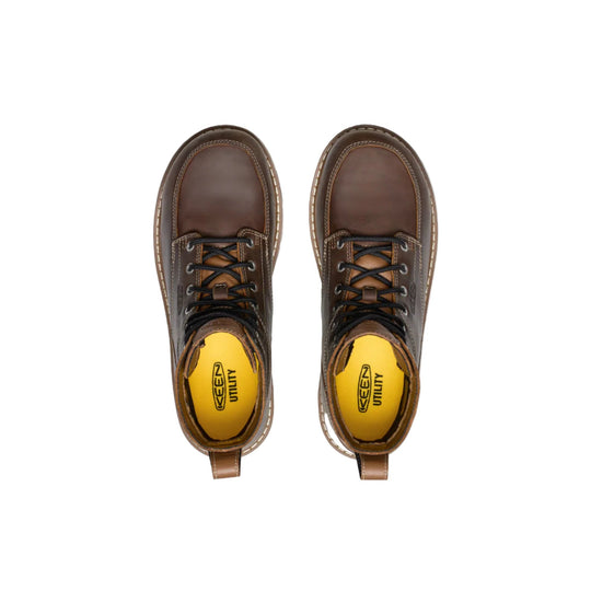 KEEN Utility Men's San Jose 6 Inch Waterproof 90 Degree Heel Aluminum Toe Work Boot - Bison/Black - Lenny's Shoe & Apparel