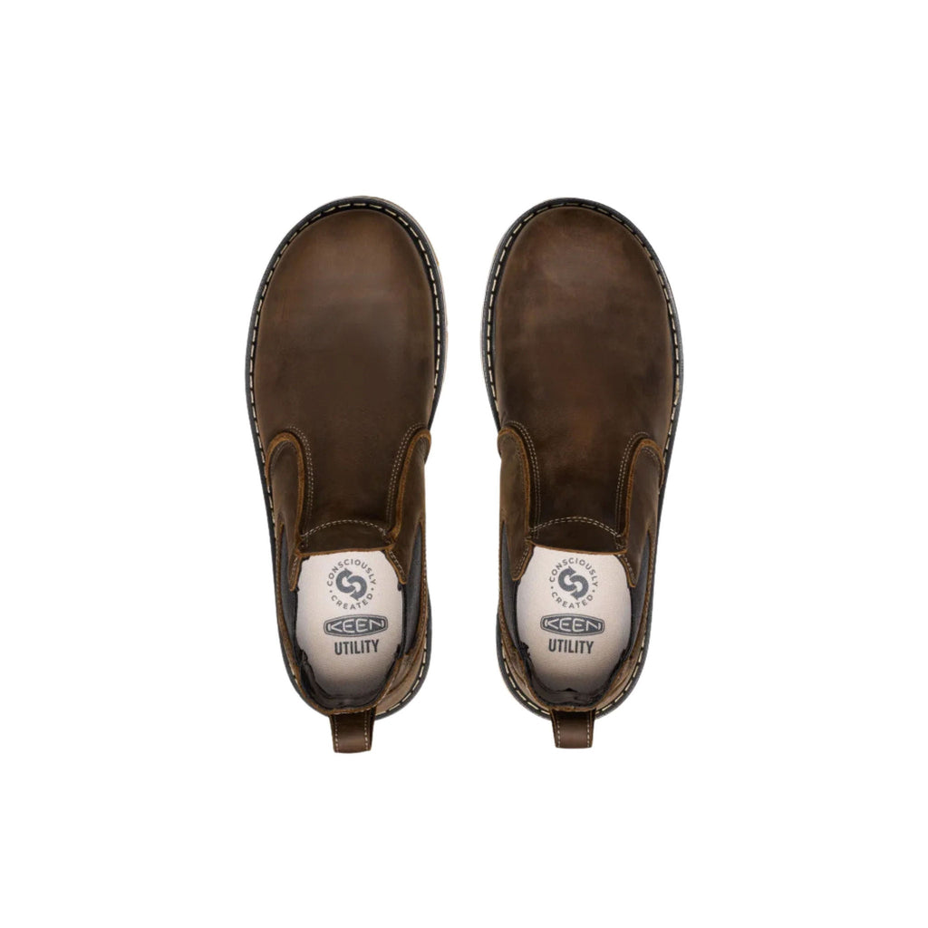KEEN Utility Men's San Jose Chelsea 90 Degree Heel Aluminum Toe Work Boots - Cascade Brown/Gum - Lenny's Shoe & Apparel