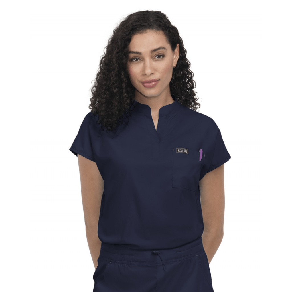 Koi Women's Ari Scrub Top - Navy - Lenny's Shoe & Apparel