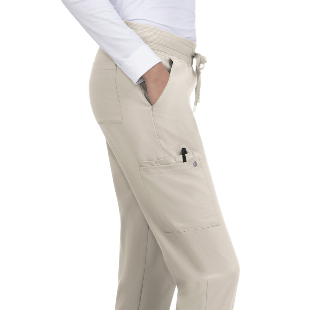 Koi Women's Pulse Scrub Jogger Pant - Khaki - Lenny's Shoe & Apparel