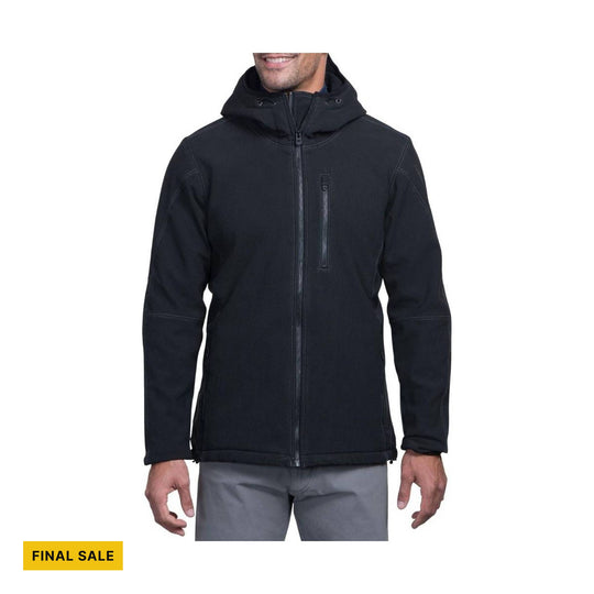 Black hooded zip-up jacket with a chest pocket and a FINAL SALE label
