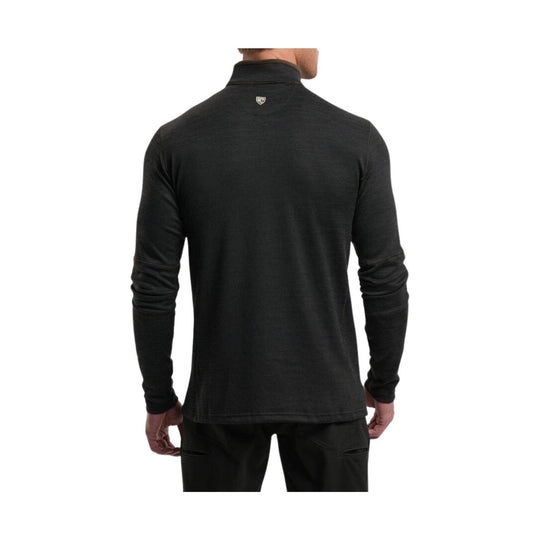 Black long-sleeve quarter-zip pullover shown from the back.