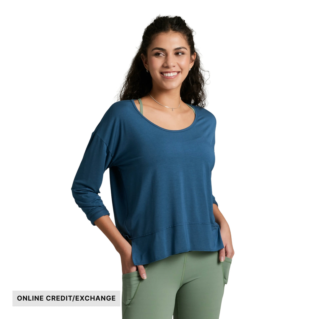 Kuhl Women's Free-Flo Long Sleeve Top - Seaport - ONLINE CREDIT/EXCHANGE - Lenny's Shoe & Apparel