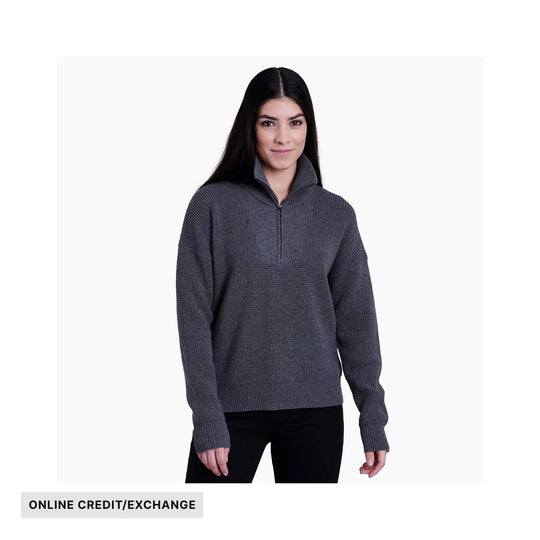 Kuhl Women's Norda Quarter Zip Sweater - Charcoal - ONLINE CREDIT/EXCHANGE - Lenny's Shoe & Apparel