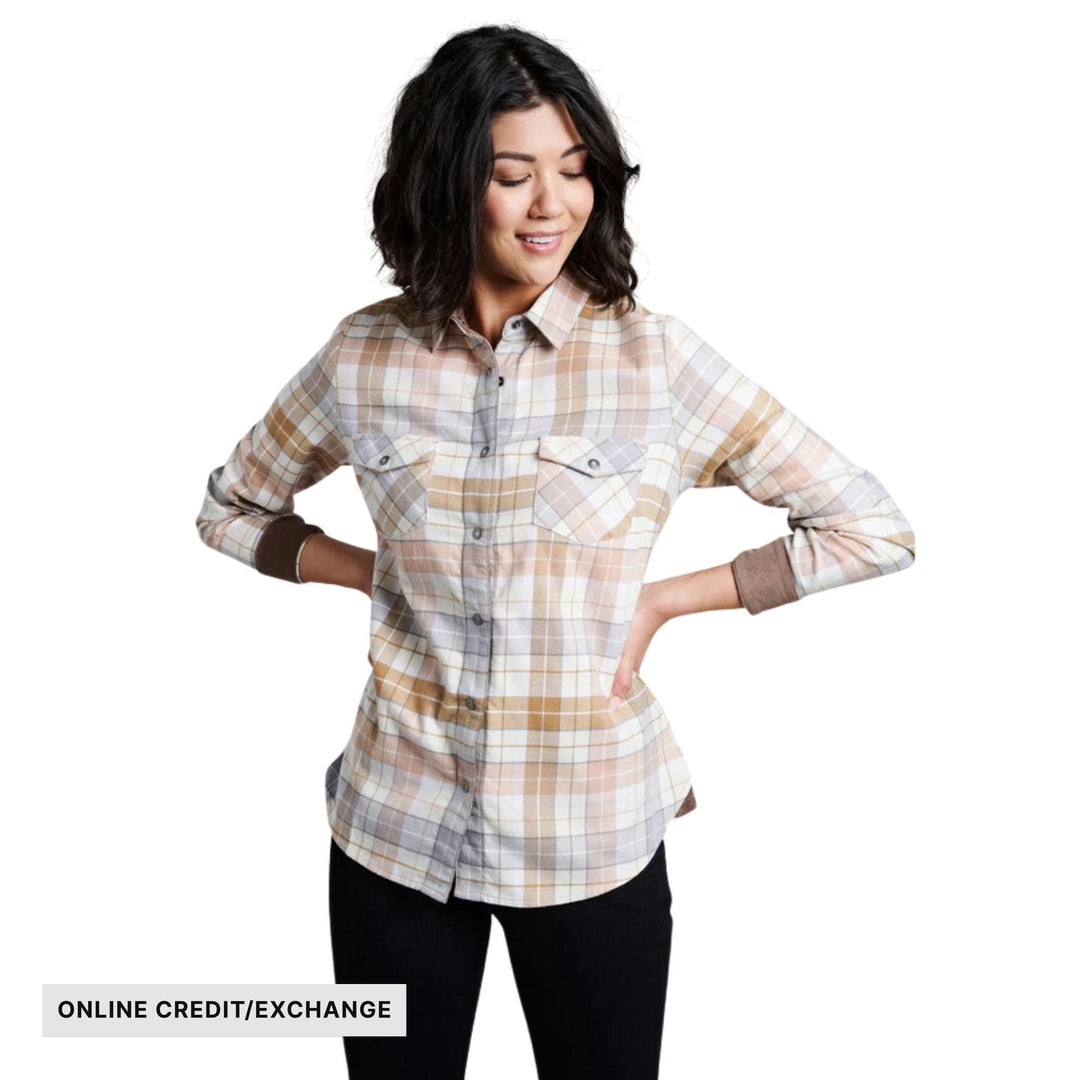 Kuhl Women's Tess Flannel Long Sleeve Shirt - Rose Quartz - ONLINE CREDIT/EXCHANGE - Lenny's Shoe & Apparel